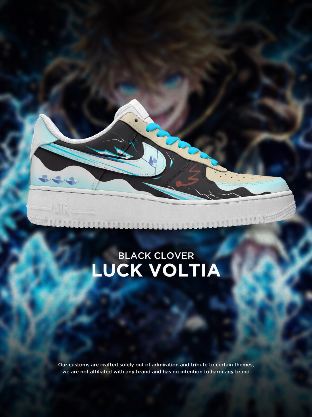 Black Clover Luck Voltia custom shoe design
