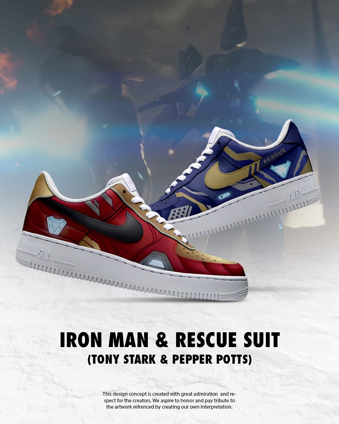 Rescue Suit Pepper Potts shoe design — shared Iron Man and Rescue view