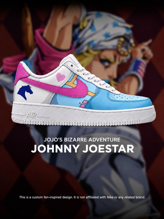 JoJo's Bizarre Adventure Johnny Joestar Pink Swoosh shoe design