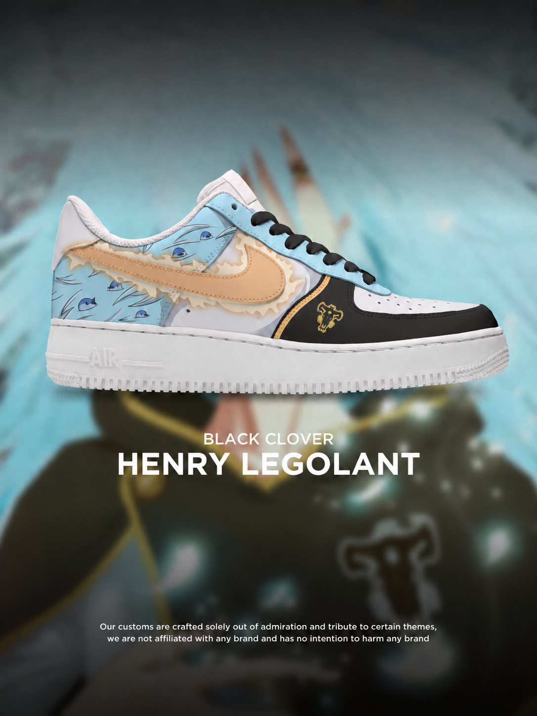 Black Clover Henry Legolant custom shoe design